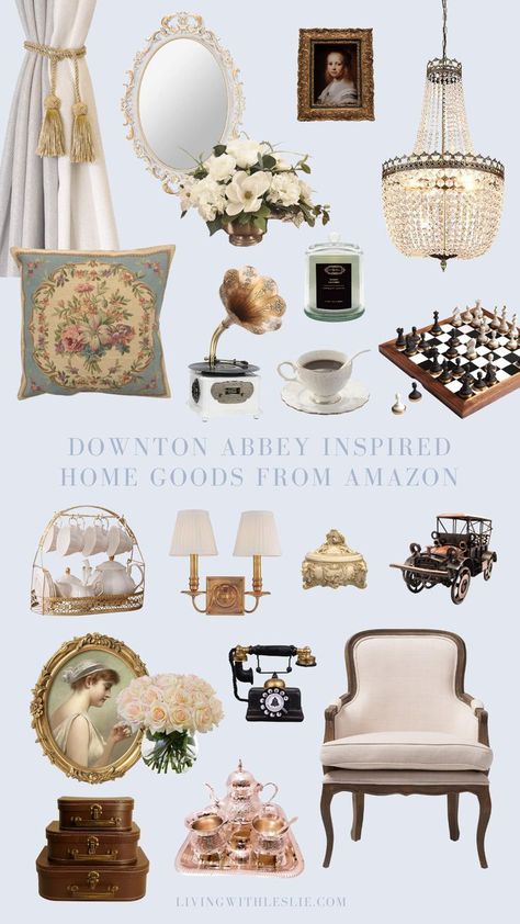 In this post I am sharing my take on a few Downton Abbey inspired home good finds. Parisian Interior, English Decor, Home Altar, Cute Home Decor, Home Good, French Country Decorating, Eclectic Home, Formal Living Rooms, Dream Decor