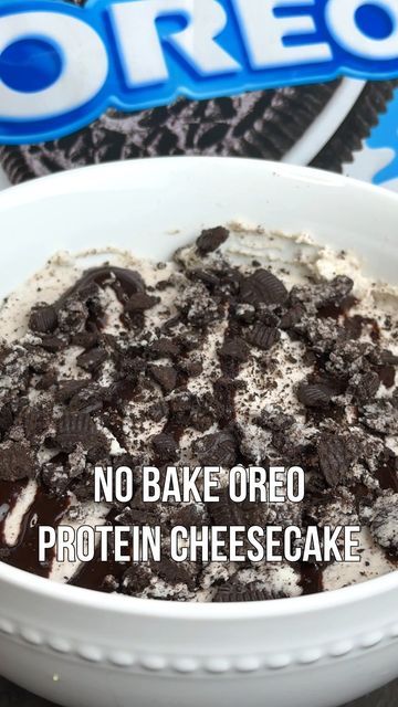 Oreo Cheesecake Protein Pudding, Greek Yogurt Oreo Dessert, Protein Oreo Dessert, High Protein Oreo Dessert, Oreo Protein Cheesecake, Protien Cheesecake No Bake, Protein No Bake Cheesecake, High Protein Oreo Cheesecake, Oreo Protein Pudding