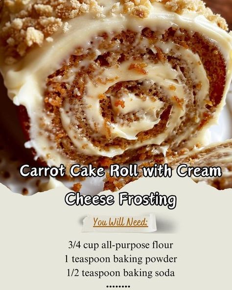 One Little Project Carrot Cake Roll Recipe, Carrot Cake Roll, Moist Carrot Cake, Carrot Spice Cake, Moist Carrot Cakes, Easy Carrot Cake, Cake Roll Recipes, Cake Rolls, Bake Cake