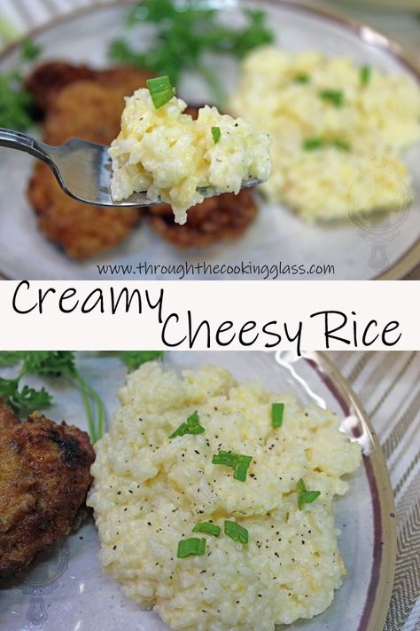 Creamy Cheesy Rice, Cheesy Rice Recipes, Vegetable Dishes Recipes, Creamed Rice, Cheesy Rice, Rice Side Dish Recipes, Scrumptious Food, Rice Risotto, Creamy Rice