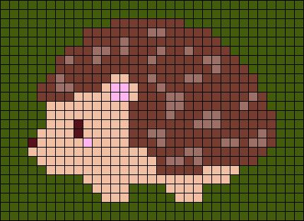 Hedgehog Alpha Pattern, Animal Alpha Pattern, Hedgehog Day, Hekel Patrone, Melty Bead Designs, Knitting Embroidery, Pixel Art Grid, Tapestry Crochet Patterns, Hedgehog Art