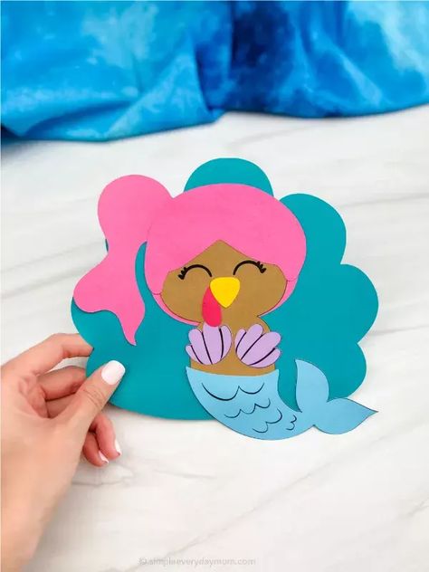 Turkey Disguise Project Template, Disguise A Turkey Mermaid, Mermaid Turkey Disguise Project, Disguising A Turkey Craft, Mermaid Turkey Disguise, Disguising A Turkey, Disguised Turkey, Tom The Turkey, Disguise Turkey