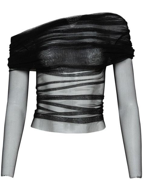 Haut Transparent, White Silk Blouse, Black Mesh Top, Christopher Esber, Silk Tulle, Mesh Shirt, Black Veil, Black Mesh, Silk Top