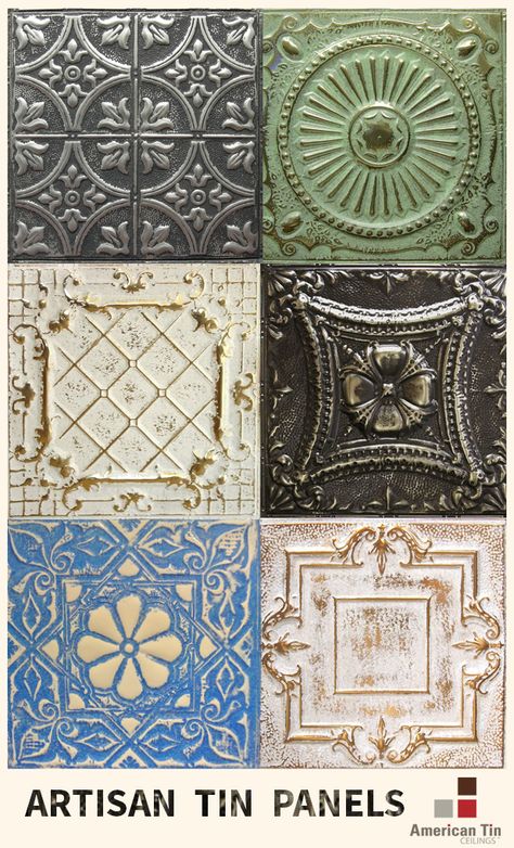 Tin Ceiling Backsplash, American Tin Ceiling, Tin Ceilings, Diy Kitchen Backsplash, Pressed Tin, Tin Panel, Kitchen Backsplash Ideas, Diy Backsplash, Tin Tiles