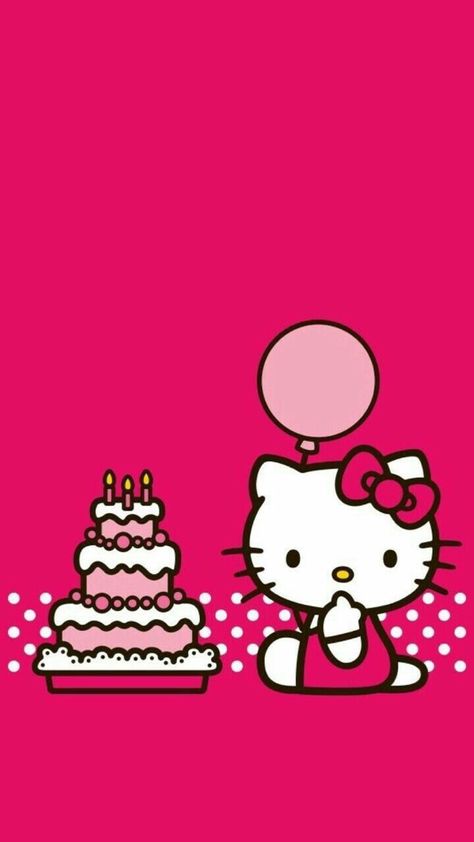 Hello Kitty Birthday Card, Happy Birthday Hello Kitty, Birthday Hello Kitty, Hello Kitty Invitations, Random Wallpaper, Birthday 5, Favorite Tv Characters, Hello Kitty Birthday Party, Hello Kitty Themes