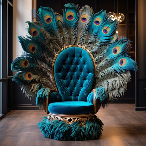 Highback Chair Design, Unique Furniture Design Creative, Clay Competition, Crazy Chairs, Peacock Room Decor, Creative Furniture Ideas, Peacock House, Furniture Ideas For Small Spaces, Banner Logo