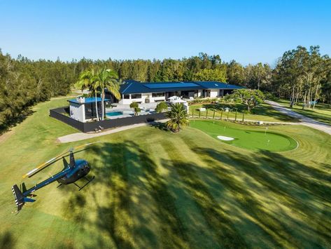 Pure paradise: Yamba house with golf course, helicopter pad, sauna for sale - realestate.com.au Backyard Golf Course, Home Golf Course, House On Golf Course, Living On A Golf Course, Luxury Golf Course, Private Golf Course, Poolside Cabana, Rare Features, Golf Course View