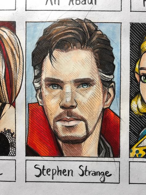 How To Draw Doctor Strange, Doctor Strange Sketch, Marvel Drawing Ideas, Doctor Strange Drawing, Graphite Portraits, Marvel Art Drawings, Marvel Background, Marvel Tattoos, Marvel Drawings