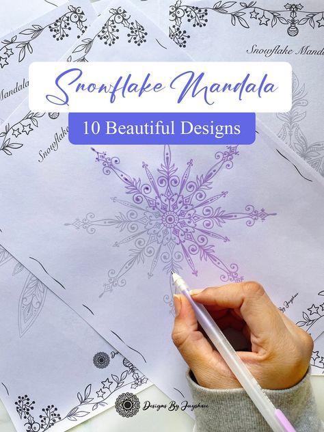 Holidays Activities, Snowflake Mandala, Mandala Inspiration, Mandala Digital, Mandala Designs, Digital Tablet, Yoga Art, Mandala Design Art, Baby Chicks