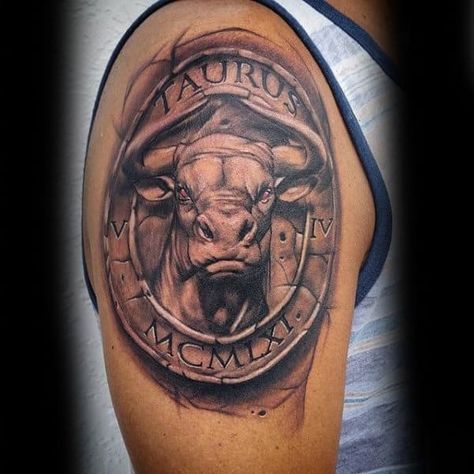 Ox Tattoo, Taurus Bull Tattoos, Bull Artwork, Bull Tattoo, Taurus Tattoo, Stone Tattoo, Rose Tattoo Sleeve, Simple Tattoos For Guys, Taurus Bull