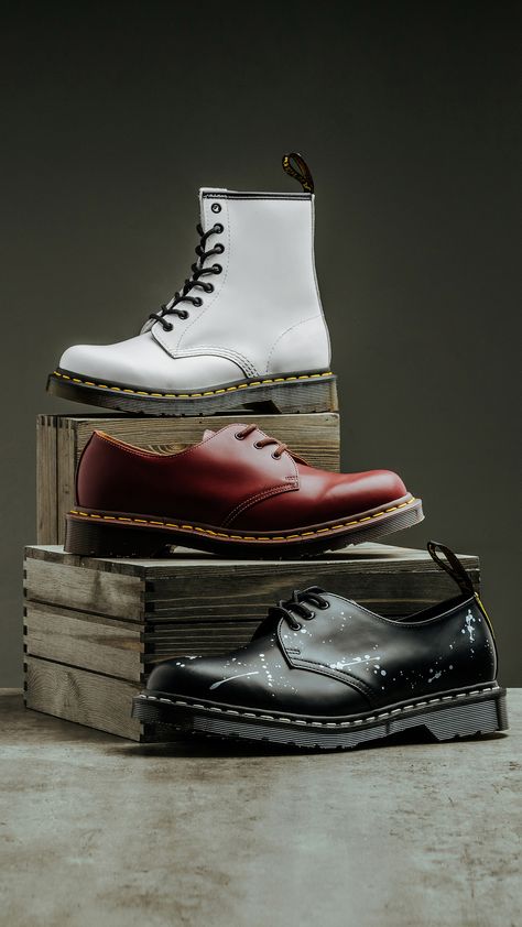 Footwear staples from Dr. Martens are now available at all retail locations + online. Shop Now: https://feature.com/collections/dr-martens Doc Martens Wallpaper, Dr Martens Wallpaper, Dr Martens Photography, Canvas Doc Martens, Dc Martens, Rare Doc Martens, Shoes Photoshoot, Shoe Advertising, Dr Martens Outfit