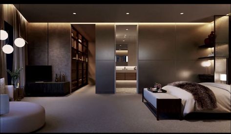 Huge Modern Bedroom, Mafia Bedroom, Penthouse Apartment Bedroom, Dream Bedroom Luxury, Big Bedroom, Huge Bedrooms, Luxe Bedroom, Big Bedrooms, Modern Luxury Bedroom