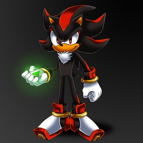 Shadow with an emerald by icha-icha.deviantart.com on @deviantART Hedgehog Game, Shadow And Amy, Lego Custom Minifigures, Sonic Franchise, Sonic Adventure, Shadow Art, Sonic And Shadow, Sonic Fan Art, Sonic Boom