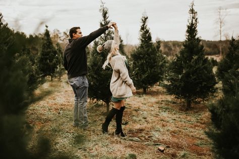 Couples tree farm session 🎄 So sweet.  #christmas #christmascard #treesession #couplesession #annigrahampresets #Georgiaweddings #georgiaweddingphotographer #atlantaphotographer #goldenhour #elopements #weddings #engagementsession #engagements #photography Christmas Tree Photoshoot, Christmas Tree Farm Pictures, Tree Farm Pictures, Farm Couple, Tree Farm Photo Shoot, Christmas Tree Farm Photo Shoot, Christmas Tree Farm Photos, Farm Engagement Photos, Christmas Couple Photos