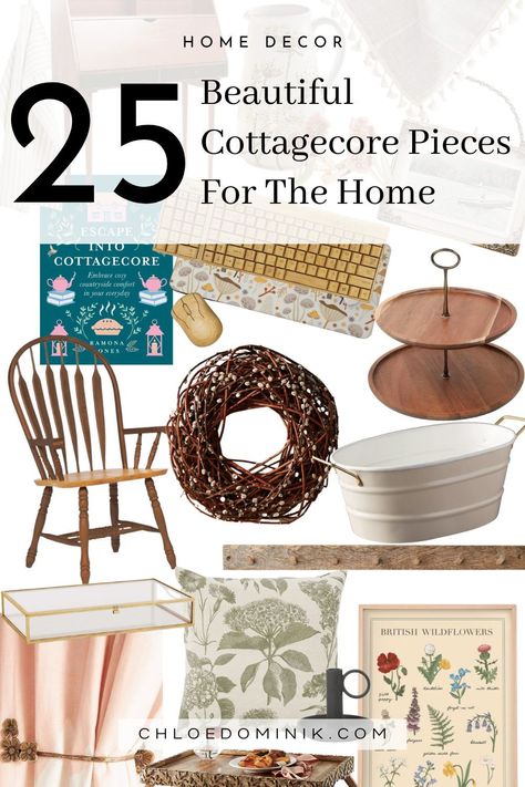 Cottagecore Aesthetic: 25 Cute Cottagecore Room Decor Buys (That Aren't Thrifted): The cottagecore roundup for the best home decor items you can purchase online with the same exact look and feel as if the pieces are second hand! Cottagecore Tv Room, Cottage Core Gift Ideas, Aesthetic Living Room Cottagecore, Room Decor Bedroom Cottage Core, Cottagecore Living Room Aesthetic, Thrifted Cottagecore Decor, Cottage Core Living Room Ideas, Spring Decor Cottagecore, Home Cozy Aesthetic