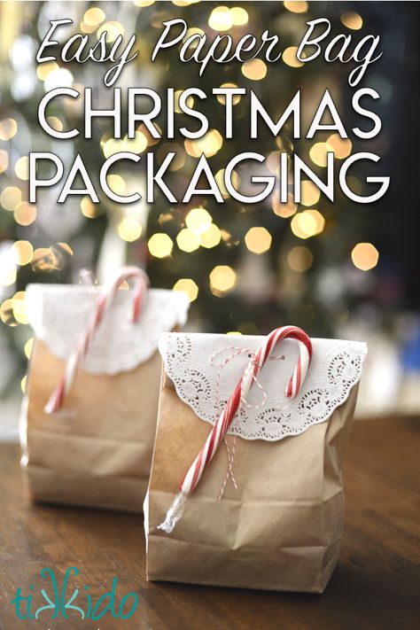 Cookies Packaging Ideas Diy, Homemade Gift Bags, Christmas Cookies Packaging, Brown Paper Lunch Bags, Brown Paper Wrapping, Paper Bag Gift Wrapping, Gift Bags Diy, Paper Lunch, Unique Gift Wrapping