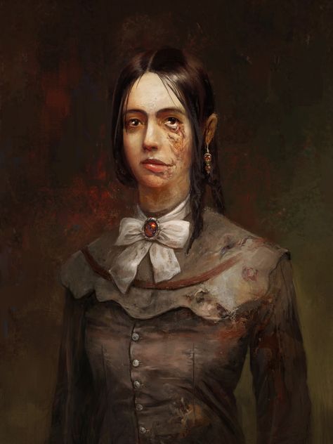 Concept art - Layers of Fear portraits of wife Fear Game, Layers Of Fear, World Of Darkness, Call Of Cthulhu, Gothic Horror, Cthulhu, Horror Game, Dark Art, Portrait Painting