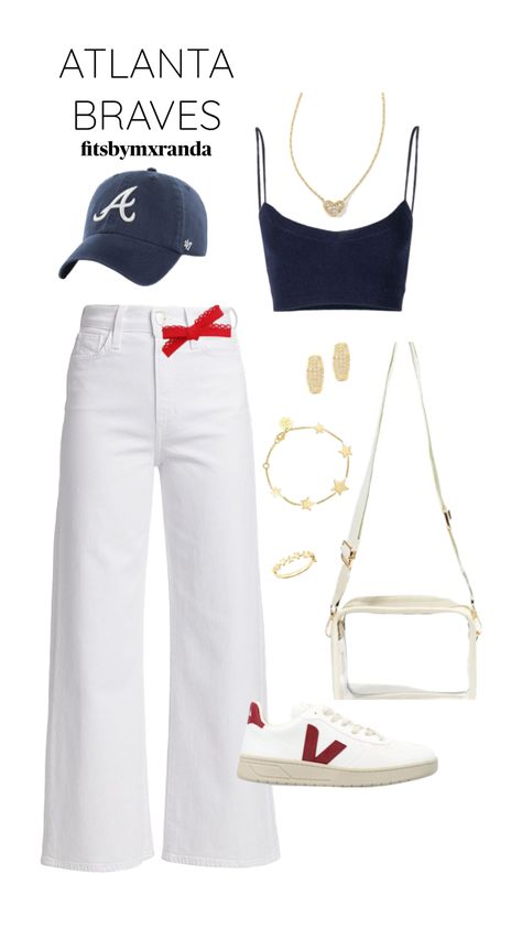 Atlanta Braves Outfit, Braves Game Outfit, Spring Holiday Outfit, Baseball Game Outfit, Baseball Mom Outfits, Braves Game, Game Outfit, Sock Outfits, Baseball Outfit