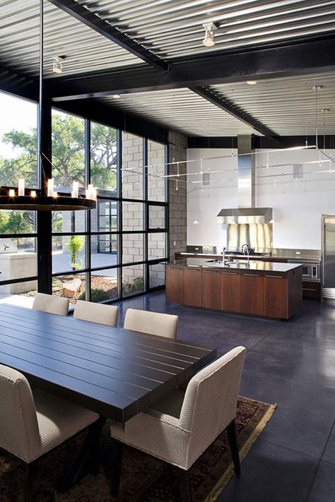 Gorgeous kitchen. Jon Anderson, Minimalist Dekor, Steel House, Industrial House, Windows Doors, Minimalist Interior, Design Case, Minimalist Decor, 인테리어 디자인