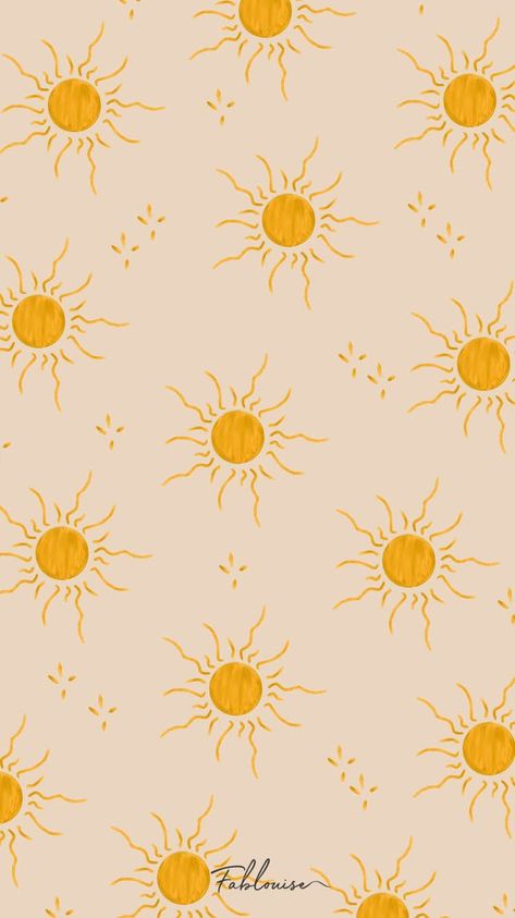 Yellow Sun Wallpaper, Hippie Prints, Hippie Illustration, Hippie Patterns, Suns Wallpaper, Yellow Prints, Sun Wallpaper, Wallpaper Sun, Boho Background