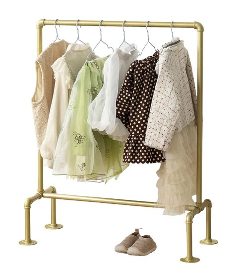 PRICES MAY VARY. 1.STURDY CONSTRUCTION AND STYLISH CHILD DRESS-UP RACKS: This kids wardrobe armoire crafted from sturdy metal pipes frame, built to last long years of fun, the 18K gold color princess -themed design adds a touch of elegance to your child’s room. 2. KIDS FUCTIONAL GARMENT RACK: This open child garment rack is a great addition to every little child's bedroom or playroom. Great for pretend dress up and costume change or just everyday preparation to get the day started. 3. GREAT GIFT Dress Rack, Pipe Clothes Rack, Kids Clothing Rack, Industrial Clothing, Clothing Racks, Metal Clothes Rack, Clothes Rod, Clothes Hanging, Garment Rack