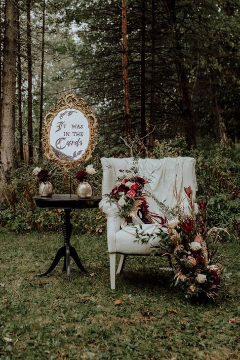 Late Fall Tarot Cards and Halloween Inspired Wedding Ideas #weddingideas #weddinginspiration #weddingflowers weddingdecor #weddingsign Witch Wedding, Welcome To Our Wedding Sign, Wedding Poster, Enchanted Forest Wedding, Wedding Reception Signs, Wedding Planning Tools, Free Wedding Printables, Goth Wedding, Dark Wedding