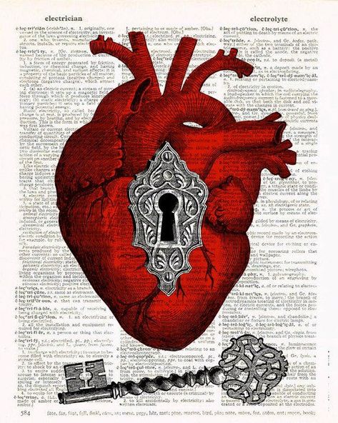 I Give You My Heart, Healing Heart Art, Heart Illustration Art, Anatomical Heart Illustration, Hearts Artwork, Anatomical Heart Drawing, Heart Anatomical, Victorian Wall Decor, Anatomical Heart Art