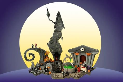 Christmas Lego Ideas, Hocus Pocus House, Disney Lego Sets, Christmas Lego, Nightmare Before Christmas Halloween, Lego News, Halloween Village, Christmas Town, The Nightmare Before Christmas