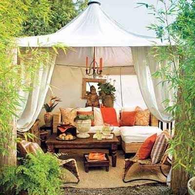 DIY Cabana | Top 10 DIY Upgrades For The Ultimate Summer Yard Backyard Tent, Outdoor Cabana, Backyard Gazebo, Gazebo Canopy, Outdoor Living Room, Garden Oasis, Decoration Inspiration, Cool Ideas, Canopy Tent