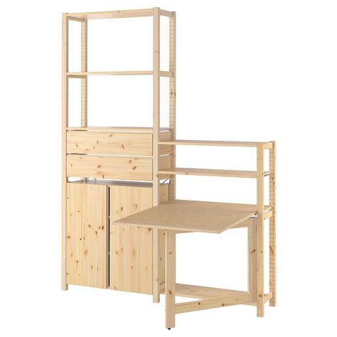 Ivar Regal, Pine Cabinets, Pine Shelves, Side Units, Ikea Ivar, Foldable Table, Ikea Storage, Standing Shelves, Table Height