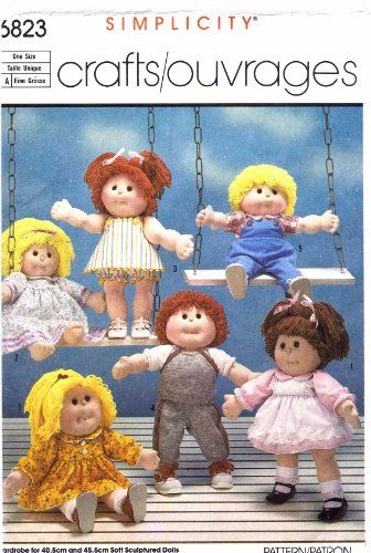 Cabbage Patch Kids Clothes, Butterick Patterns Vintage, Overalls Vintage, Soft Sculpture Dolls, Cabbage Patch Kids Dolls, Crafts Sewing Patterns, Cabbage Patch Dolls, Cabbage Patch Kids, Clothes Sewing Patterns