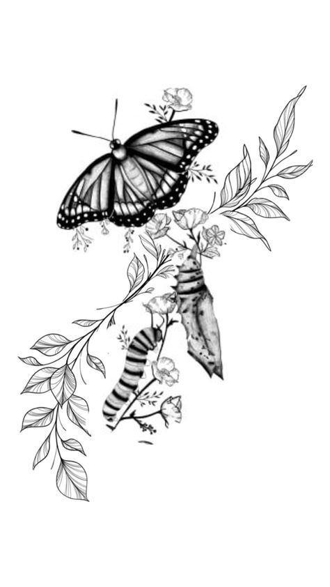 Metamorphosis Tattoo, Above Elbow Tattoo, Metamorphosis Art, Mum Tattoo, Butterfly Tattoo Stencil, Bird Tattoos For Women, Wrap Tattoo, Small Quote Tattoos, Bug Tattoo