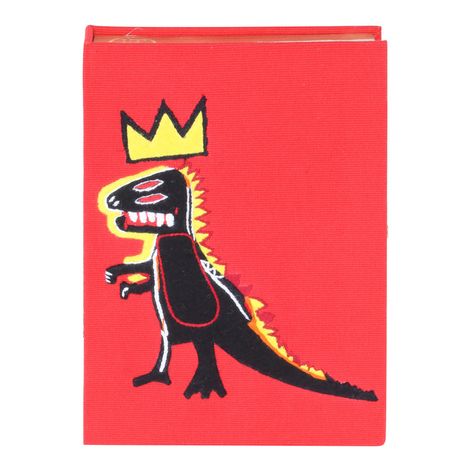 Jean Michel Basquiat Dinosaur, Basquiat Dinosaur, Basquiat Tattoo, Embroidered Book, Diy Denim Jacket, Book Clutch, Neon Bag, Nancy Gonzalez, Olympia Le Tan