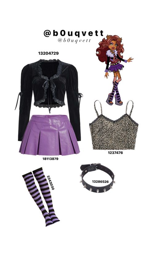 Shein Costume Ideas, Shein Halloween Costumes, Bratz Outfit Ideas, Monster High Costumes, Monster High Halloween Costumes, Monster High Costume, Airport Fashion Kpop, Horror Halloween Costumes, Shein Clothing