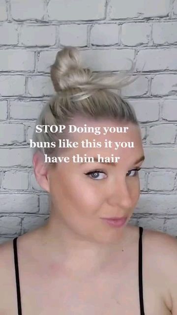 Jillian Spiers on Instagram: "Learn to work your hair! #thinhairstyle #finehairstyles #thinhairtutorial #haireducation #diyhairschool #hairtutorial #finehair #thinhair #messybun #bunhack #bunstyle #fasthairstyle #easyupdo #easyhairstyle #messybunhacks" Easy Updo For Fine Hair Diy, Fine Hair Updo Easy, Easy Updos For Fine Hair, Middle Part Updo, Fine Hair Updo, Sleek Updo, Bun Styles, Easy Hair Updos, Easy Updos