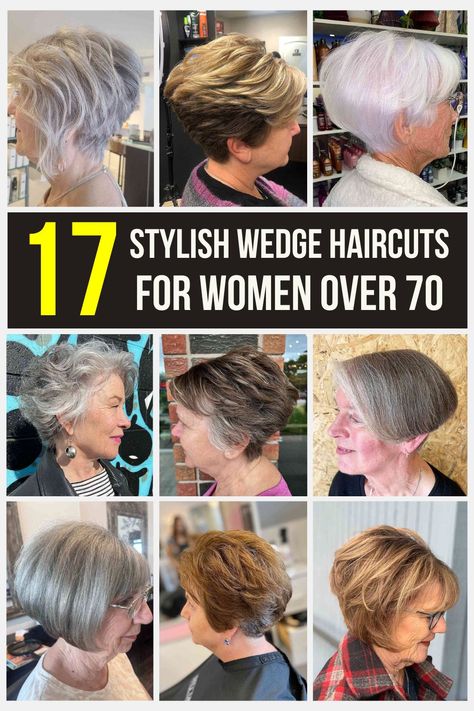 Short wedge haircut for women over 70 with layered volume and textured sides Reverse Wedge Haircut, Wedge Hairstyles Over 50, Long Wedge Haircut, Zodiac Sign Hairstyles, Normal Haircut, Hairstyles For Over 70 Year Old Women, Short Hair Japanese, Wedge Bob Haircuts, Short Wedge Haircut