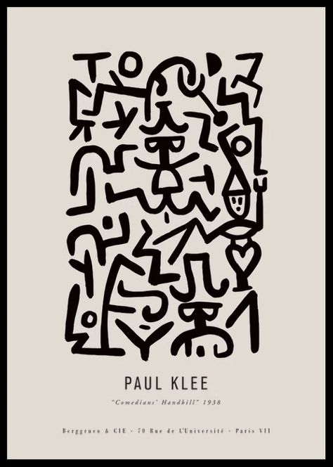 Paul Klee Art, Art Picasso, Jean Michel Basquiat, Paul Klee, Gustav Klimt, Art Abstrait, Retro Poster, Abstract Wall Art, Comedians