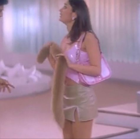 kareena kapoor in khabi khushi khabie gham, 2001 (ig: 90smilk) Pooh Outfits Kareena, Khabi Khushi Khabi Gham Poo, Khabi Kushi Khabi Gham Poo, K3g Pooja Outfits, Poo Kareena Kapoor, Karena Kapoor 90s, Poo Aesthetic K3g, Pooja Kabhi Khushi Kabhi Gham, Kareena Kapoor Poo