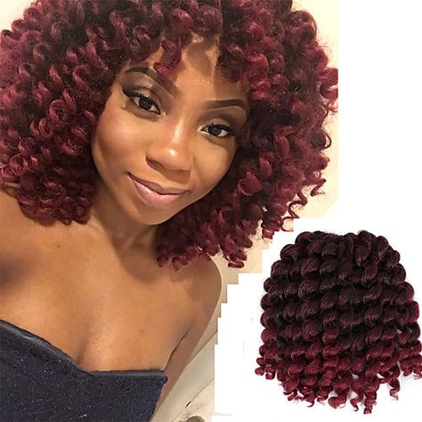 African Hair Extensions, Curled Box Braids, Loop Crochet, Braids Ombre, Jamaican Bounce, Curly Crochet Braids, Crochet Braids Twist, Red Curls, Curly Braids