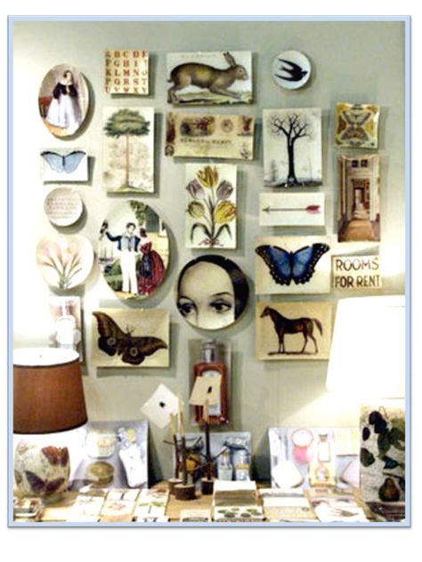 john derian - Google Search Decoupage On Canvas, John Derian, Cabinet Of Curiosities, Wall Collage, Altered Art, Diy Art, The Wall, A Table, Art Wall