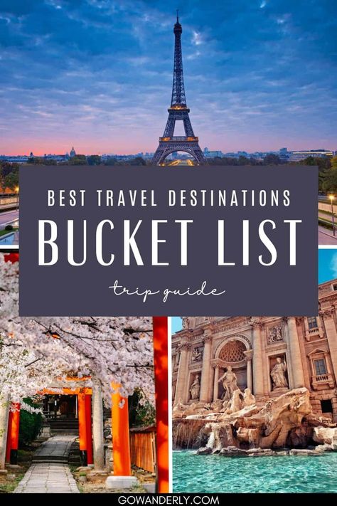 Ready to plan your future travel adventures? Check out our list of the 15 most beautiful travel destinations to add to your travel list in 2025. These bucket list destinations are filled with unique experiences and breathtaking sights. Whether you're looking for magical places to travel or places to visit once in lifetime, this list has it all. Save this pin to start planning your dream trips today! Good Places To Visit, Top Bucket List Destinations, Most Amazing Places In The World, Travel In Europe Destinations, Must See Travel Destinations, Bucket List Locations, Best International Travel Destinations, Where To Travel In 2025, Must See Places In The World