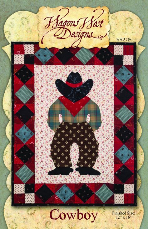 Cowboy Cowboy Hat Quilt Block Pattern, Cowboy Quilt Patterns, Hat Quilt Block Pattern, Cowboy Quilts, Cowboy Applique, Quilt Beginner, Cowboy Quilt, Pretty Quilts, Quilt Applique