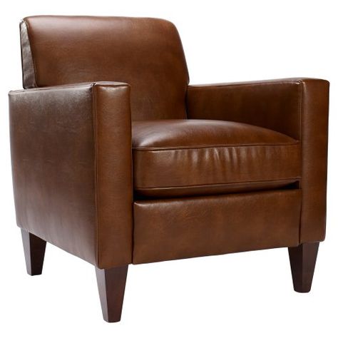 Homeware Rolly Leather Club Chair - Saddle - Accent Chairs at Hayneedle Poly And Bark, Poly & Bark, Leather Club Chairs, Leather Accent Chair, Accent Chairs For Living Room, Leather Armchair, Furniture Outlet Stores, Leather Chair, Arm Chair