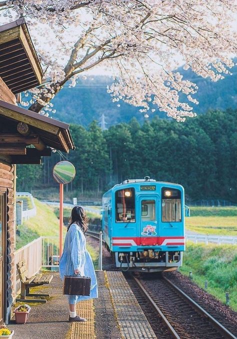 Japan Countryside, Japanese Countryside, Japan Train, Blossom Season, Japan Street, Japan Photography, Cherry Blossom Season, Japanese Landscape, Japan Aesthetic