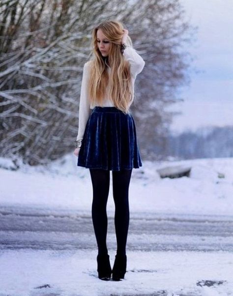 Blue skater skirt