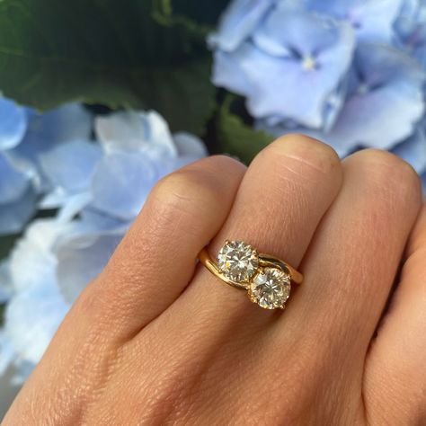 Engagement Rings Aesthetic, Double Diamond Engagement Ring, Twisted Band Engagement Ring, Engagement Ring Gold, Future Engagement Rings, Bespoke Engagement Ring, Double Diamond, Twisted Band, Dream Engagement Rings