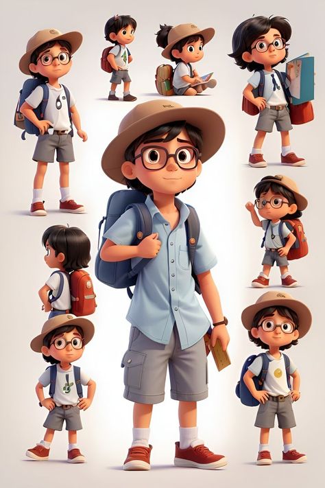 The little explorer Disney Art Style, Children's Book Characters, 3d Karakter, Zbrush Character, Independent Bookstore, Boy Illustration, Book Illustration Art, Boy Character, Cartoon Boy