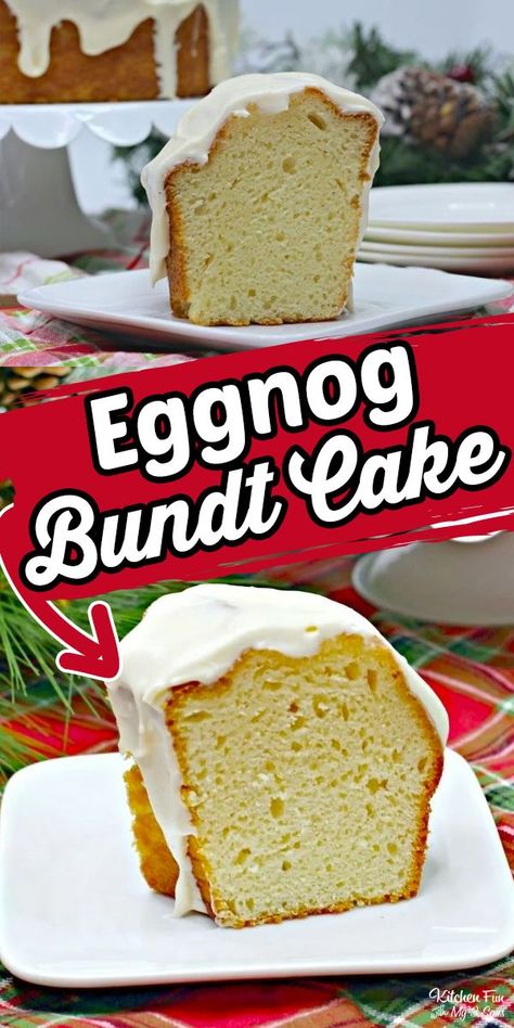 Eggnog Bundt Cake is a delicious Christmas dessert that is moist and fresh with an easy homemade glaze. #yummy #food #eggnog #budtcake #recipe Egg Nog Bundt Cake Recipe, Eggnog Bundt Cake, Eggnog Cake Recipe, Homemade Glaze, Eggnog Dessert, Eggnog Cake, Delicious Christmas Desserts, Bundt Cake Recipe, Sour Cream Cake