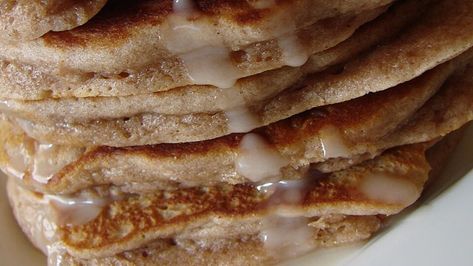 Cinnamon Griddle Cakes Recipe | Allrecipes Cinnamon Biscuits, Griddle Cakes, Cinnamon Breakfast, Cinnamon Roll Pancakes, Cinnamon Pancakes, Griddle Recipes, Griddle Cooking, Simple Breakfast, Cooked Food