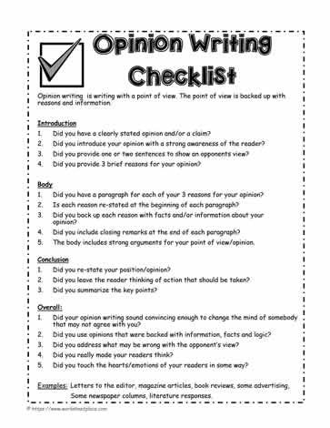 Opinion Writing 5th Grade, Opinion Writing 3rd Grade, Opinion Writing Checklist, Opinion Writing Rubric, Editing Worksheets, Tutoring Activities, Opinion Paragraph, 1000 Word Essay, Informative Writing